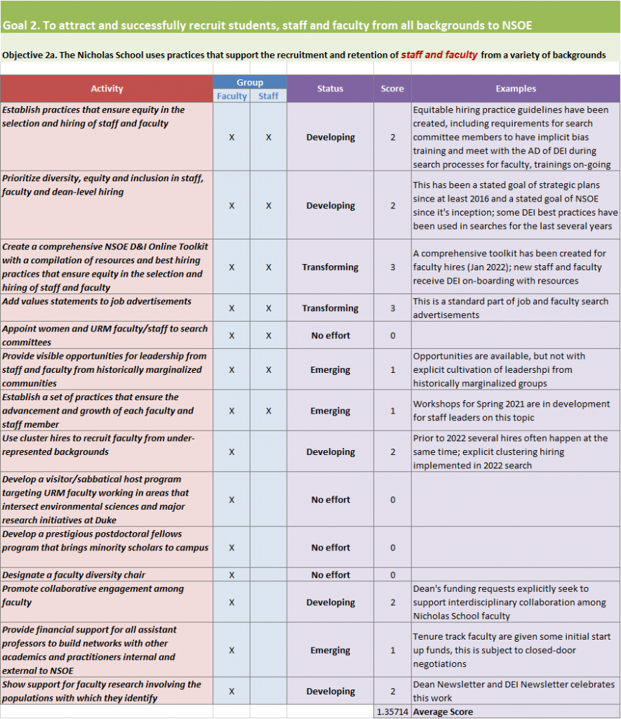 Implementation – DEI at the Nicholas School