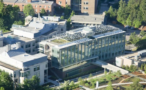 Aerial view of the Nicholas School of the Environment