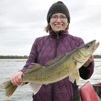 Sarah Strommen holding a fish